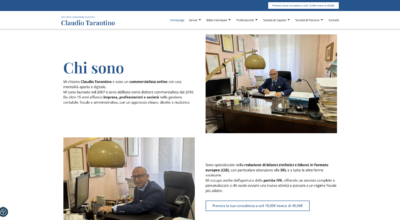 Strona internetowa księgowego Claudio Tarantino jest dostępna online
